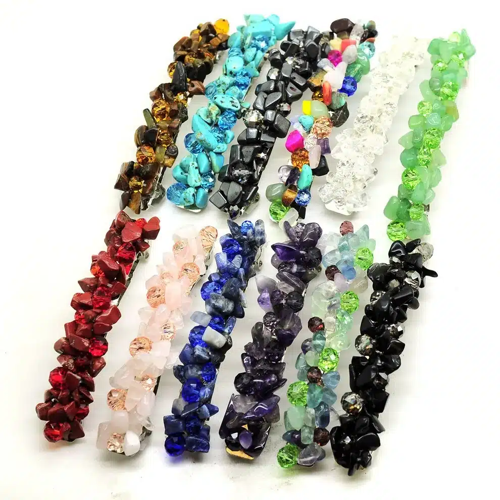 Natural Stone Hair Rock Crystal Tiger eye Handmade Woven Hair Wear & Hearwear Jewelry & Headwear for girls & Women 25