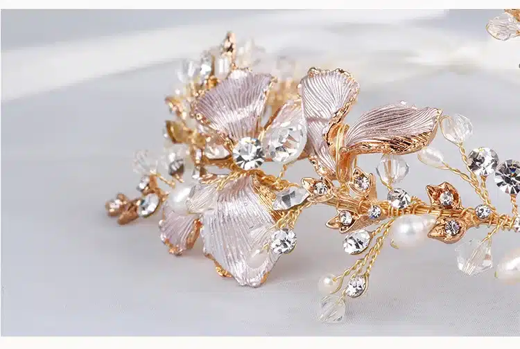 Jonnafe Gold Boho Leaf Hair Crown Wedding Headband Rhinestone Bridal Hair Vine Accessories Women Jewelry Headpiece 11