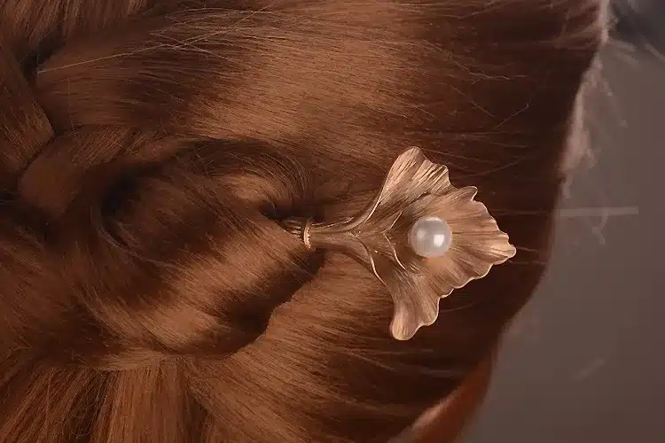 Retro Ginkgo Leaves Hair Sticks Jewelry Simulated Pearl Leaves Hairpins Charm Hair Ornaments Girl Gifts Wedding Accessories 28