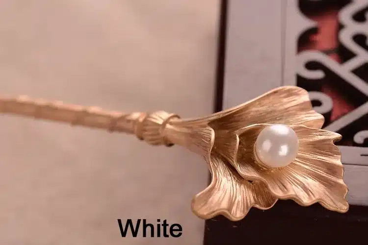 Retro Ginkgo Leaves Hair Sticks Jewelry Simulated Pearl Leaves Hairpins Charm Hair Ornaments Girl Gifts Wedding Accessories 31
