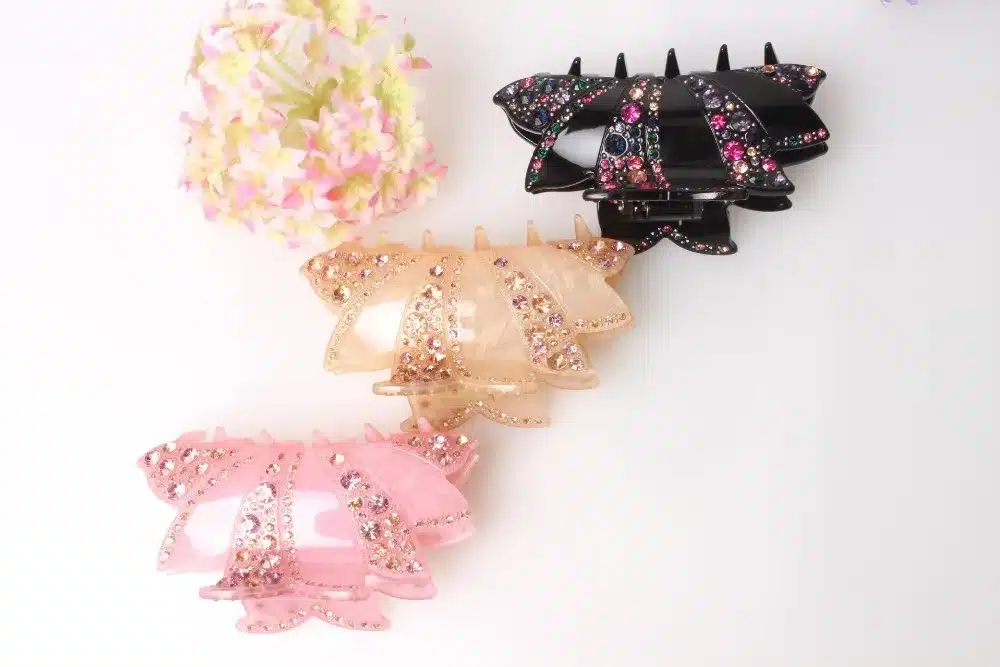 2016 new fashion jewelry Striking Acrylic rhinestone headpiece Unique shape hair accessories for women hot sale hair claw B0640 15