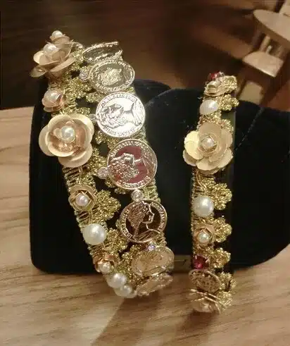 2016 Brand Vintage Baroque Gold Flower Pearl Rhinestone hair bands Lace Metal Coins Portrait Wild Headband Women Hair Jewelry 17