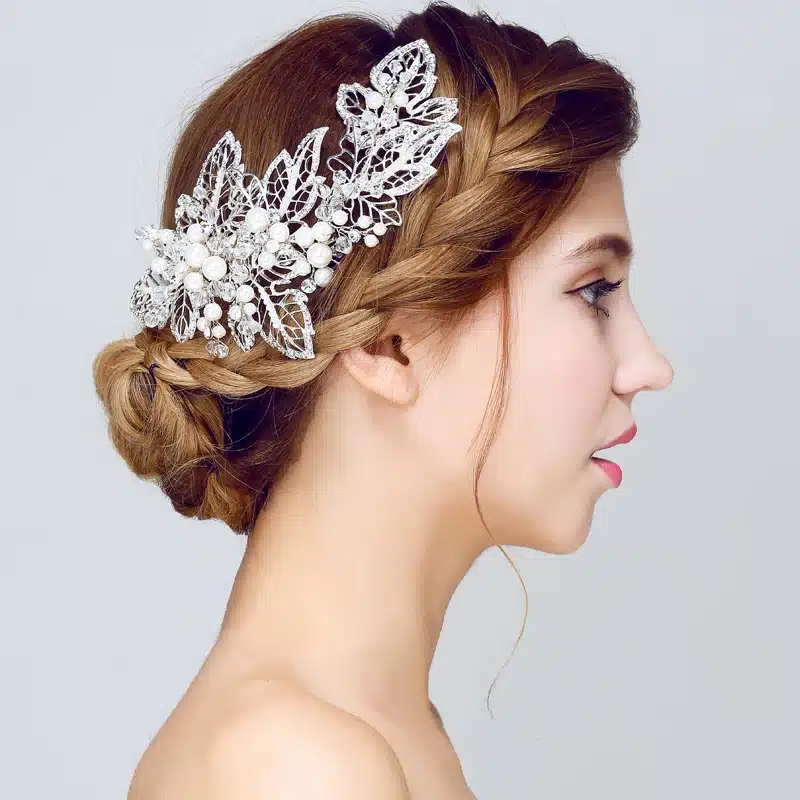 Gorgeous pearl hair comb floral bridal headband women pearl jewelry hairband hair ornaments bride tiara wedding accessories 15