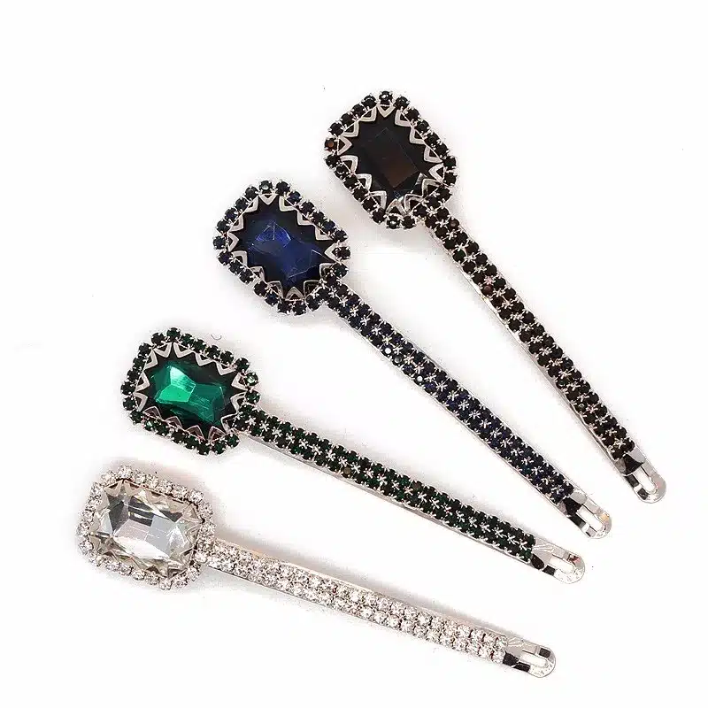 1 Pair 2016 Hair Accessories Women's Trendy Big Rhinestone Hair Barrette Hairpin Girls Hair Jewelry Crystal Hair Clips For Women 3