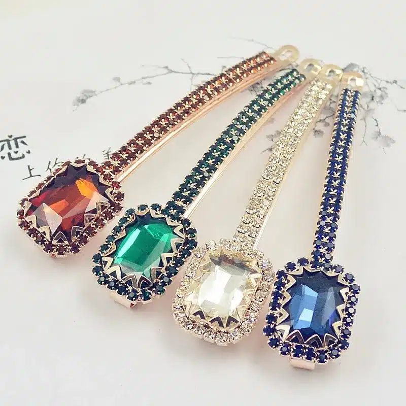 1 Pair 2016 Hair Accessories Women's Trendy Big Rhinestone Hair Barrette Hairpin Girls Hair Jewelry Crystal Hair Clips For Women 7