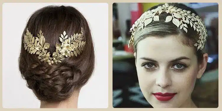 New design bridal hair jewelry vintage hair comb gold leaves crown leaf wedding accessories wholesale women headpiece 9