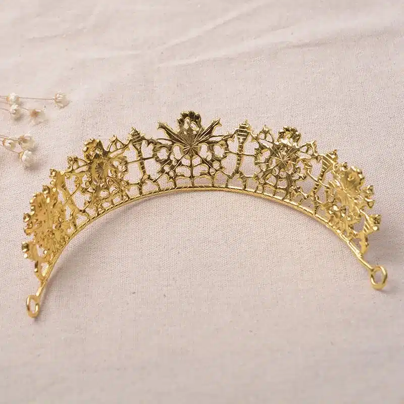 Gold Color Baroque Red Green Crystal Rhinestone Wedding Bridal Prom Tiara Hair Accessories Head Jewelry Pageant Crown For Bride 10
