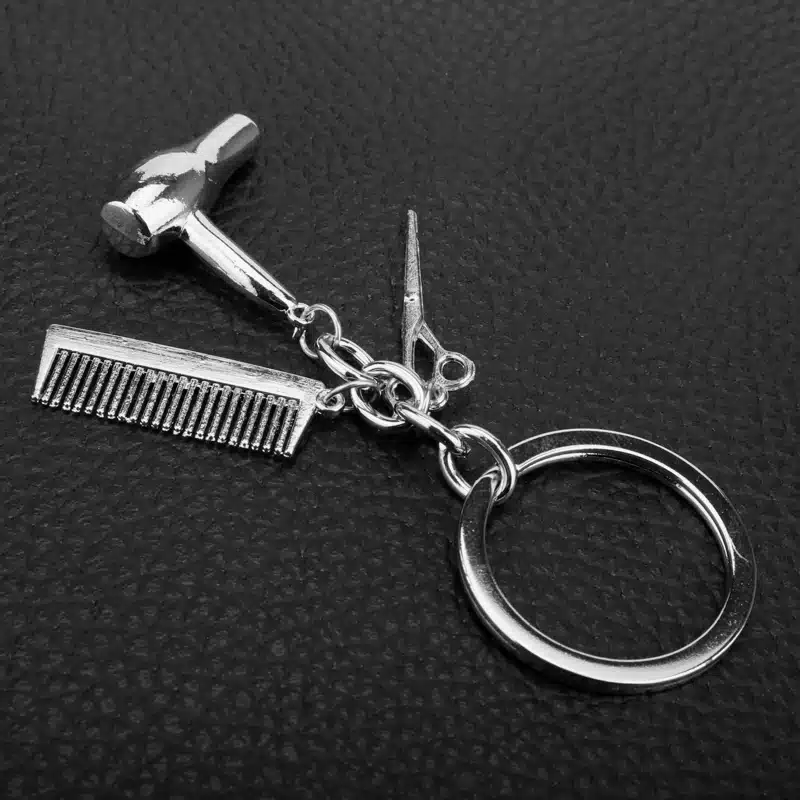 2017 Hot Sale Hair Dryer/Scissor/Comb Keychain & Pendants Scissors Jewelry Cosmetologist Hair Dresser Key Chain Hairdresser Gift 12