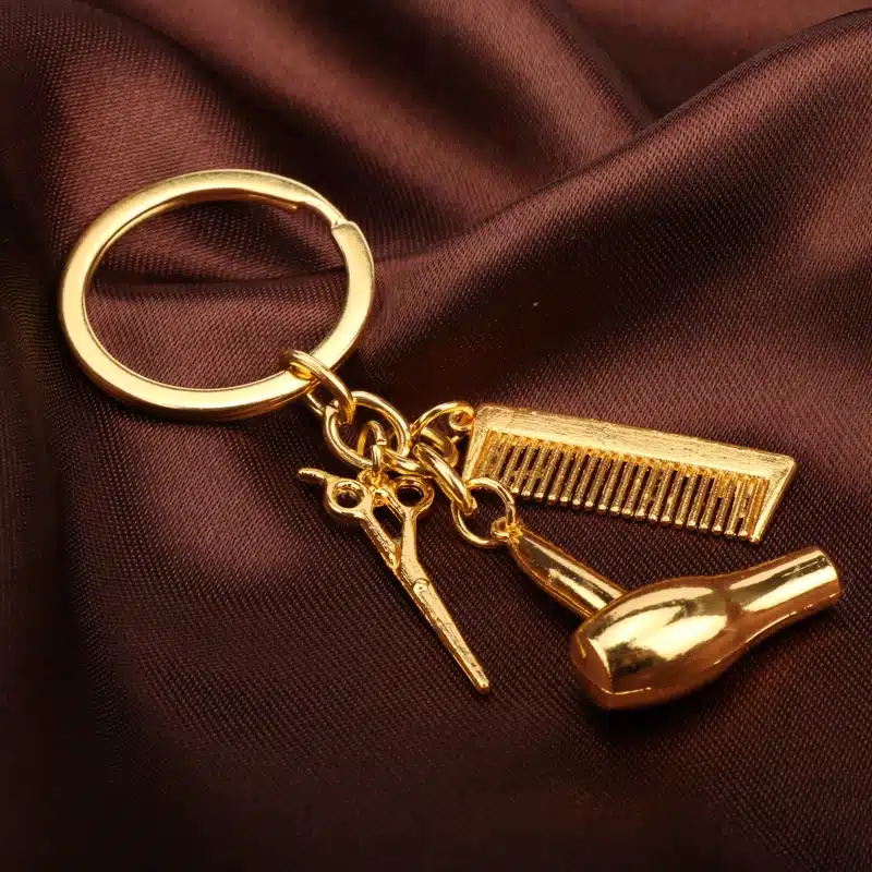 2017 Hot Sale Hair Dryer/Scissor/Comb Keychain & Pendants Scissors Jewelry Cosmetologist Hair Dresser Key Chain Hairdresser Gift 15