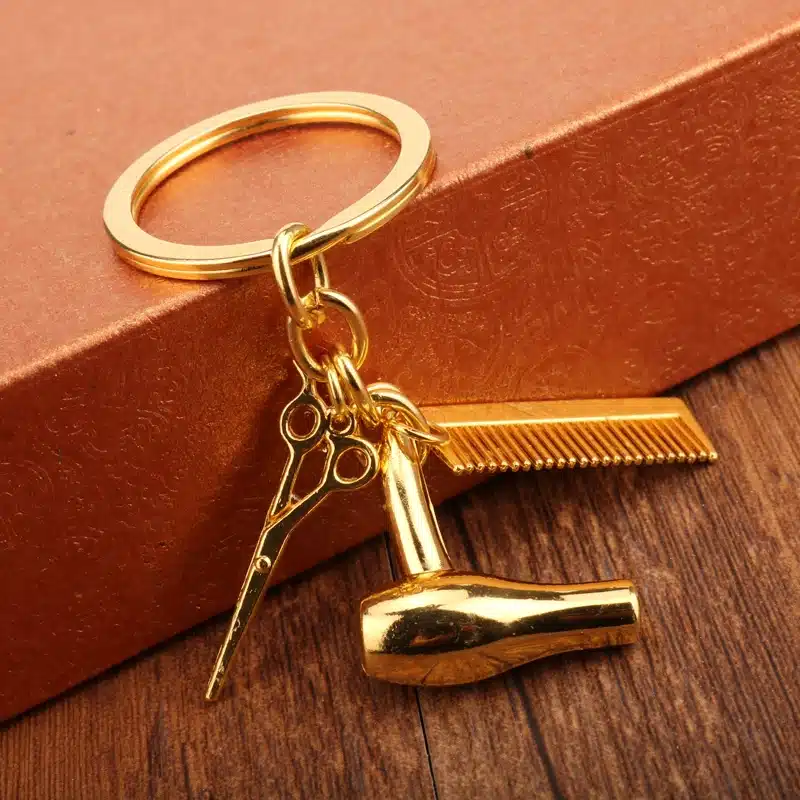 2017 Hot Sale Hair Dryer/Scissor/Comb Keychain & Pendants Scissors Jewelry Cosmetologist Hair Dresser Key Chain Hairdresser Gift 16
