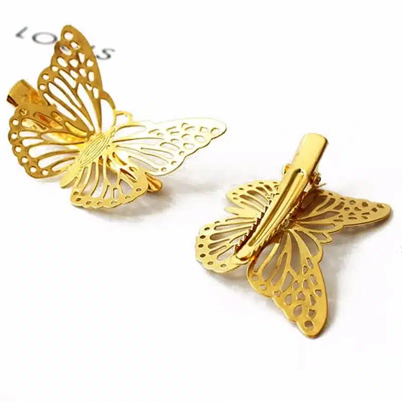 4 PCS Fashion Hair Accessories Hairwear Hair Grips Metal Gold Color Butterfly Hair Clip Hairpins Barrette Jewelry For Women Girl 1