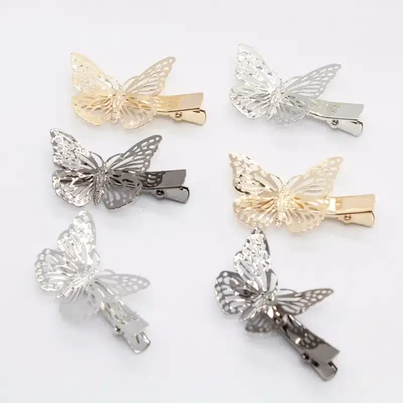 4 PCS Fashion Hair Accessories Hairwear Hair Grips Metal Gold Color Butterfly Hair Clip Hairpins Barrette Jewelry For Women Girl 3