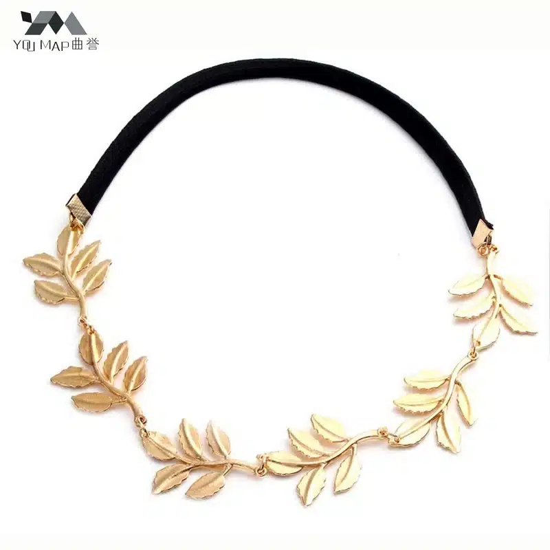 YouMap Fashion Tiara Noiva Metal Gold Chain Flower Leaf Hairband For Wedding Bridal Hair Accessory Women Forehead Jewelry Y2R2C 12