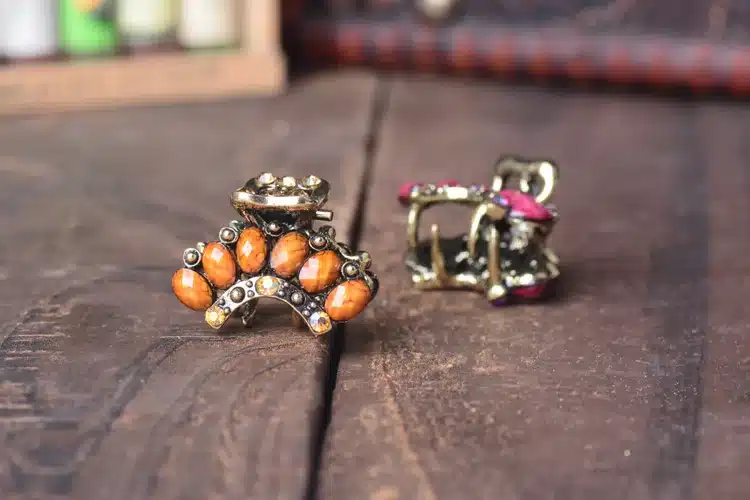 Vintage Crown Hair Jewelry Rhinestone Small Hair Claws Hair Clip For Women Hair Accessories 15