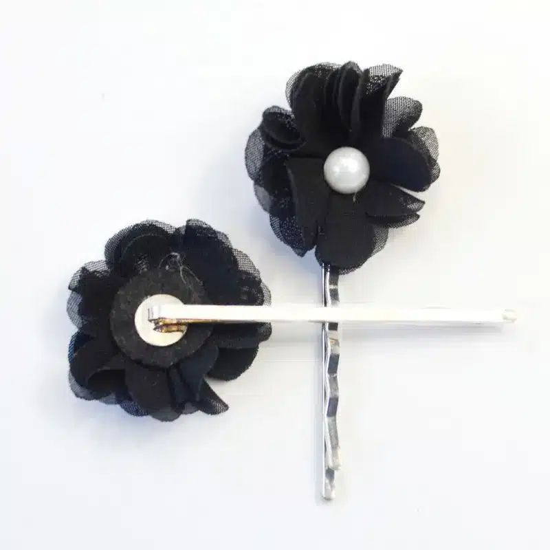 2PCS/Set Gothic Style Women Black Flowers Barrettes Cute Imitation Pearl Hairpin Hair Clip Handmade DIY Jewelry Hair Accessories 13