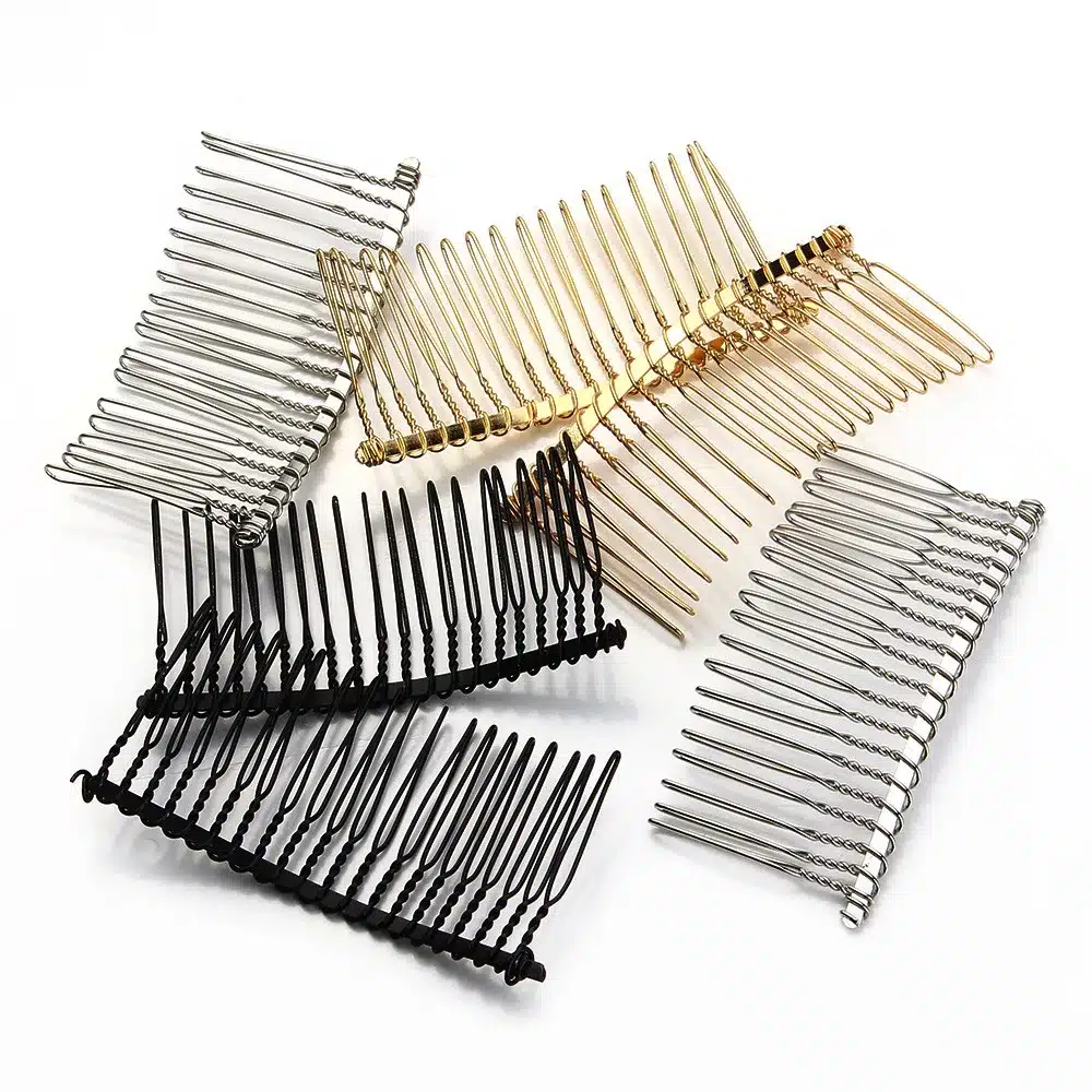 6pcs/lot New Fashion Black/Gold/Rhodium Hairpin Wedding Hair Accessories Metal Bridal Hair Combs DIY Jewelry Findings F1573 10