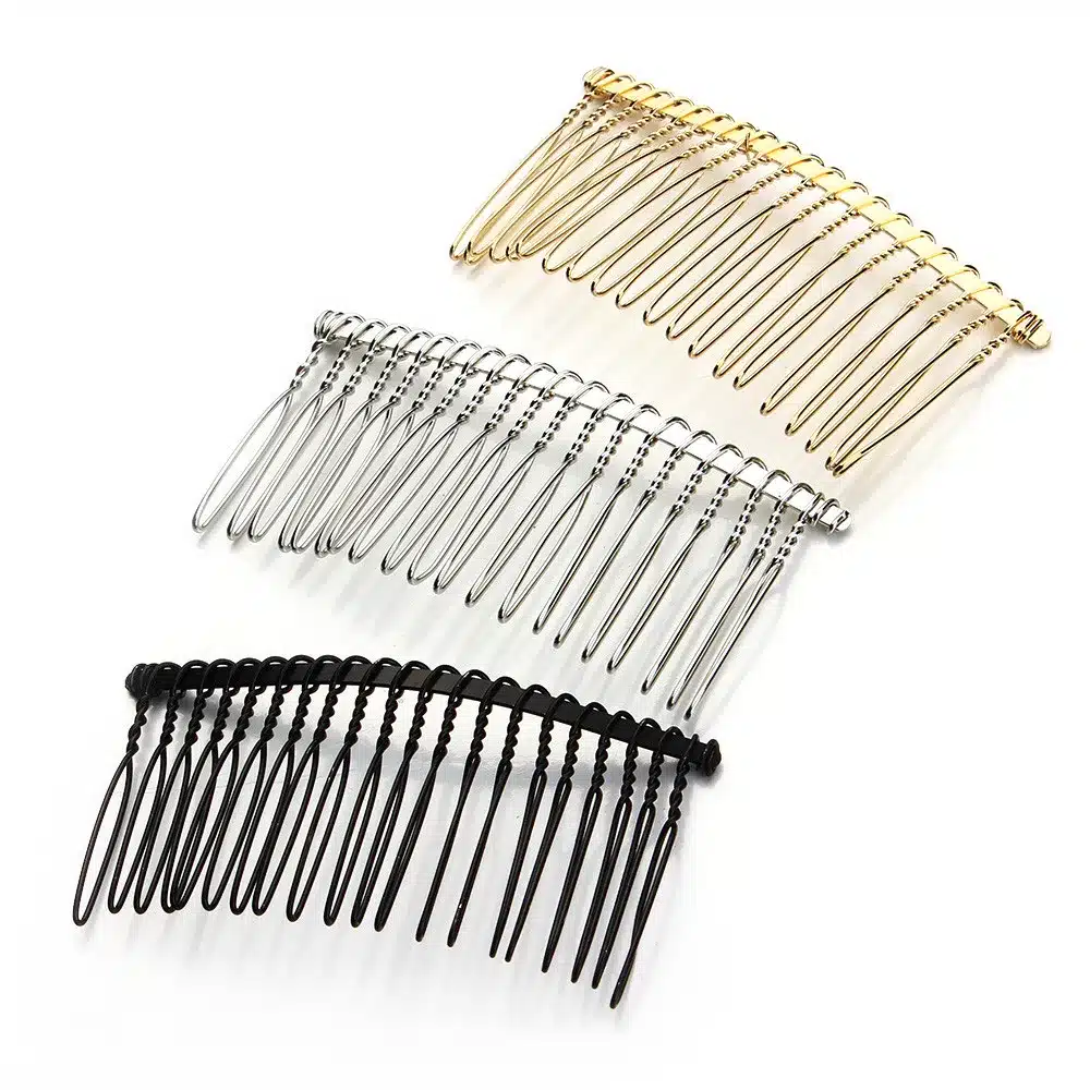 6pcs/lot New Fashion Black/Gold/Rhodium Hairpin Wedding Hair Accessories Metal Bridal Hair Combs DIY Jewelry Findings F1573 11