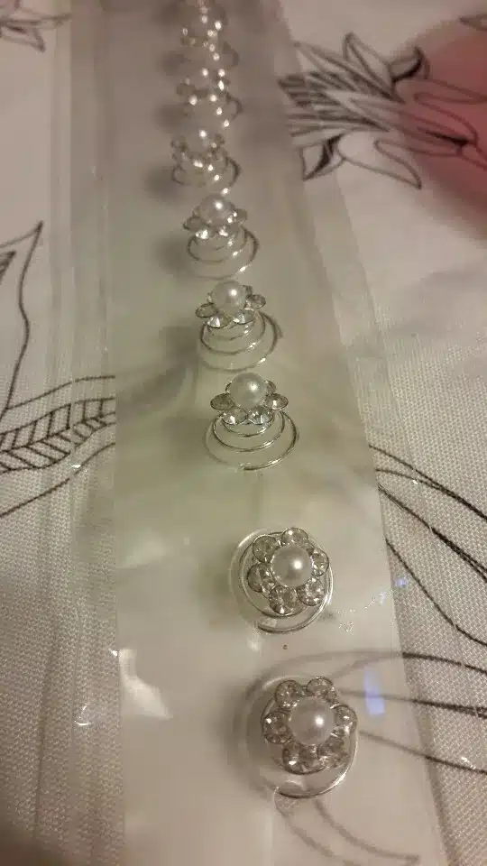 LNRRABC Fashion 12Pcs Women Pearl Crystal Scrunchie Twist Hair Pins Ornament wedding hair accessories tiara de noiva jewelry 2