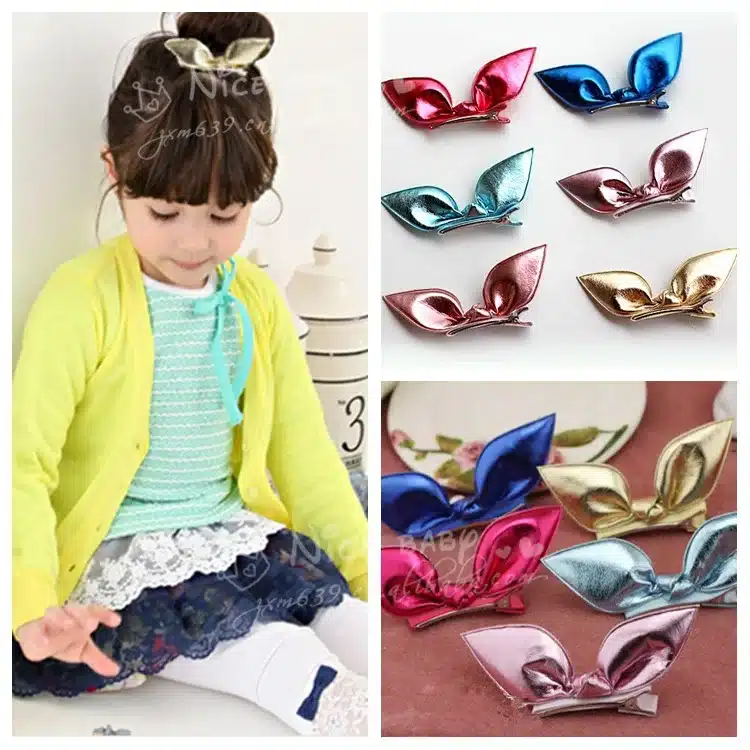 30PCS/lot PU Bow padded applique Crafts for garment accessories and Girl Hair Jewelry Decoration 4