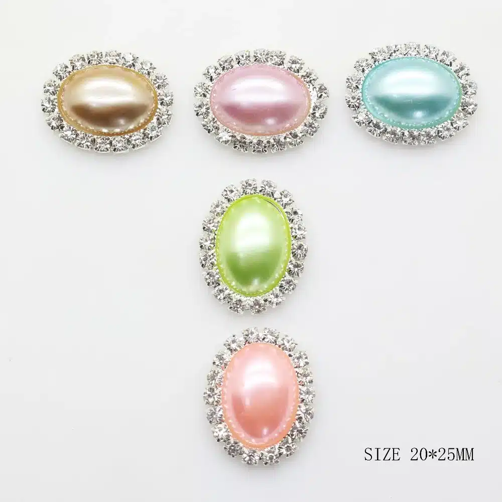 10pcs/Lot 20*25mm Mix Color Flatback Pearl Oval Buttons Wedding Decoration Diy Jewelry Accessories Ribbon Flower Hair Girl Bow 16