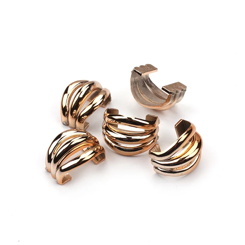 20pcs/lot 10x22mm Webbing Buckle Ribbon Gold Bow Connectors Handmade DIY Hair Accessories 10