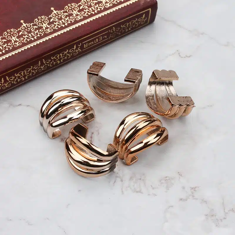 20pcs/lot 10x22mm Webbing Buckle Ribbon Gold Bow Connectors Handmade DIY Hair Accessories 11