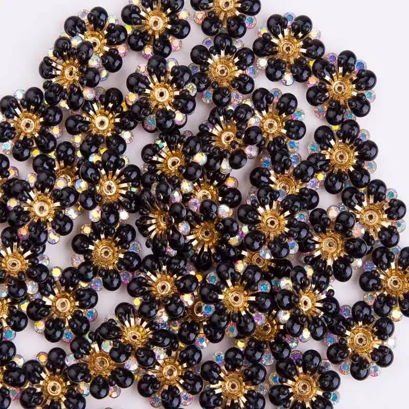 URORU Daisy Flower Earrings for Women Vintage Earrings Flatback Flower Decorative Buttons,DIY Hair 21mm 8pcs/lot AM TAIDIAN 43