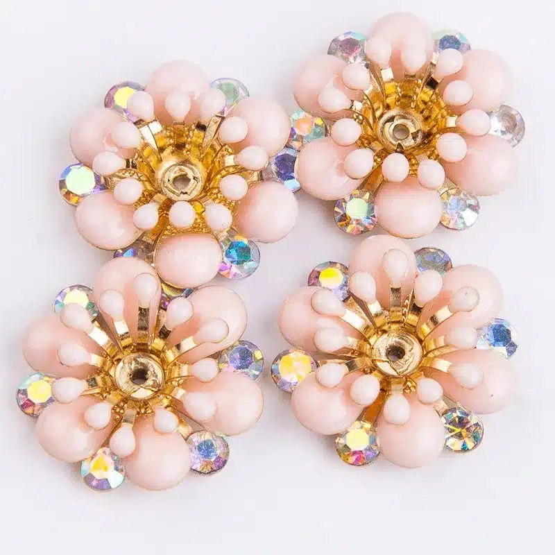 URORU Daisy Flower Earrings for Women Vintage Earrings Flatback Flower Decorative Buttons,DIY Hair 21mm 8pcs/lot AM TAIDIAN 44