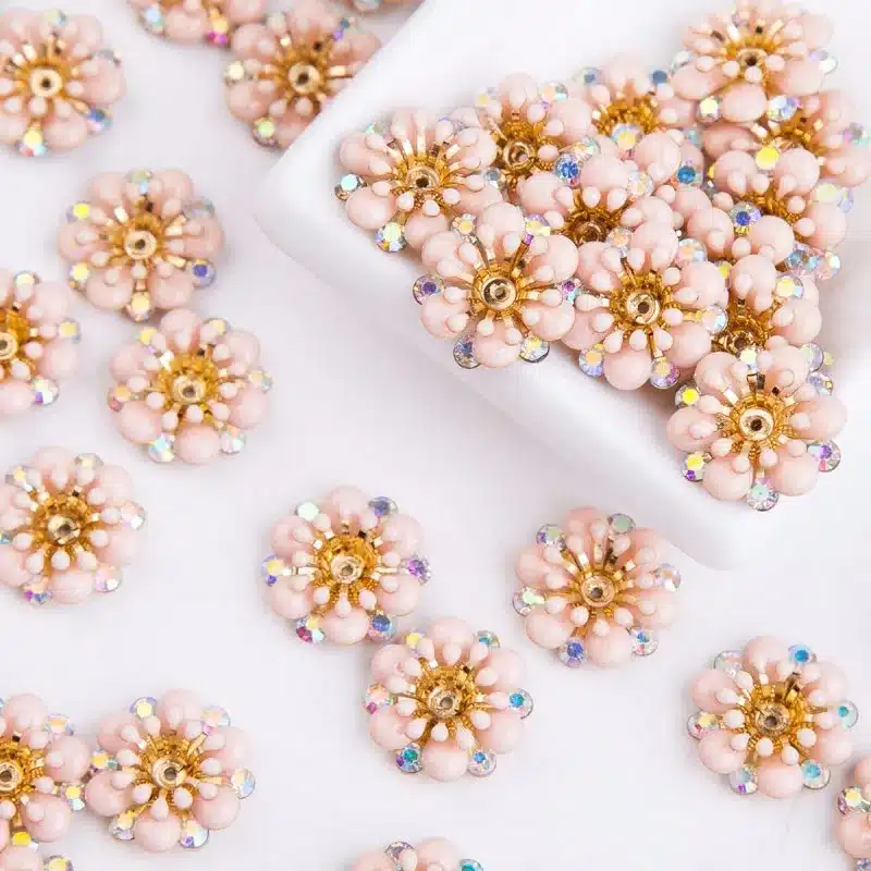 URORU Daisy Flower Earrings for Women Vintage Earrings Flatback Flower Decorative Buttons,DIY Hair 21mm 8pcs/lot AM TAIDIAN 45