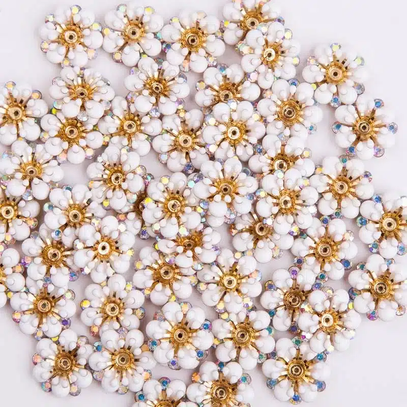 URORU Daisy Flower Earrings for Women Vintage Earrings Flatback Flower Decorative Buttons,DIY Hair 21mm 8pcs/lot AM TAIDIAN 49