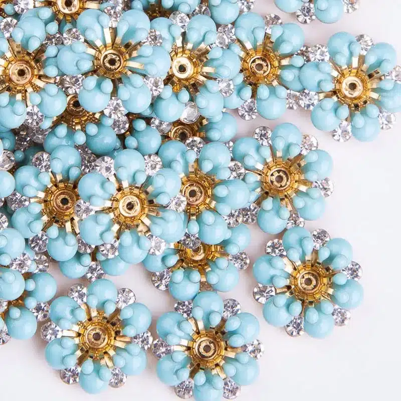 URORU Daisy Flower Earrings for Women Vintage Earrings Flatback Flower Decorative Buttons,DIY Hair 21mm 8pcs/lot AM TAIDIAN 53