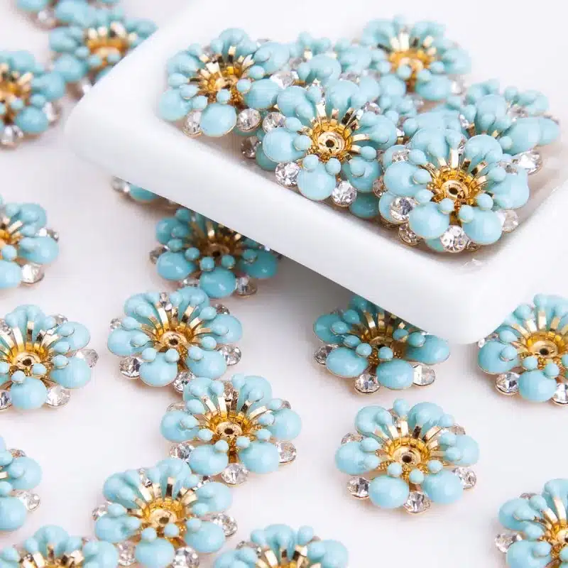 URORU Daisy Flower Earrings for Women Vintage Earrings Flatback Flower Decorative Buttons,DIY Hair 21mm 8pcs/lot AM TAIDIAN 54