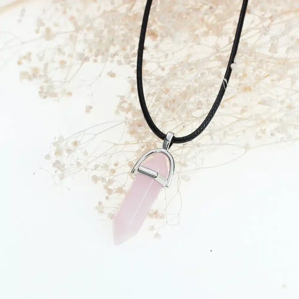 8SEASONS Fashion Jewelry Created Crystal Multi Color Quartz Chakra Pendants Black Wax Rope Chain Necklace For Women, 1 Piece 6
