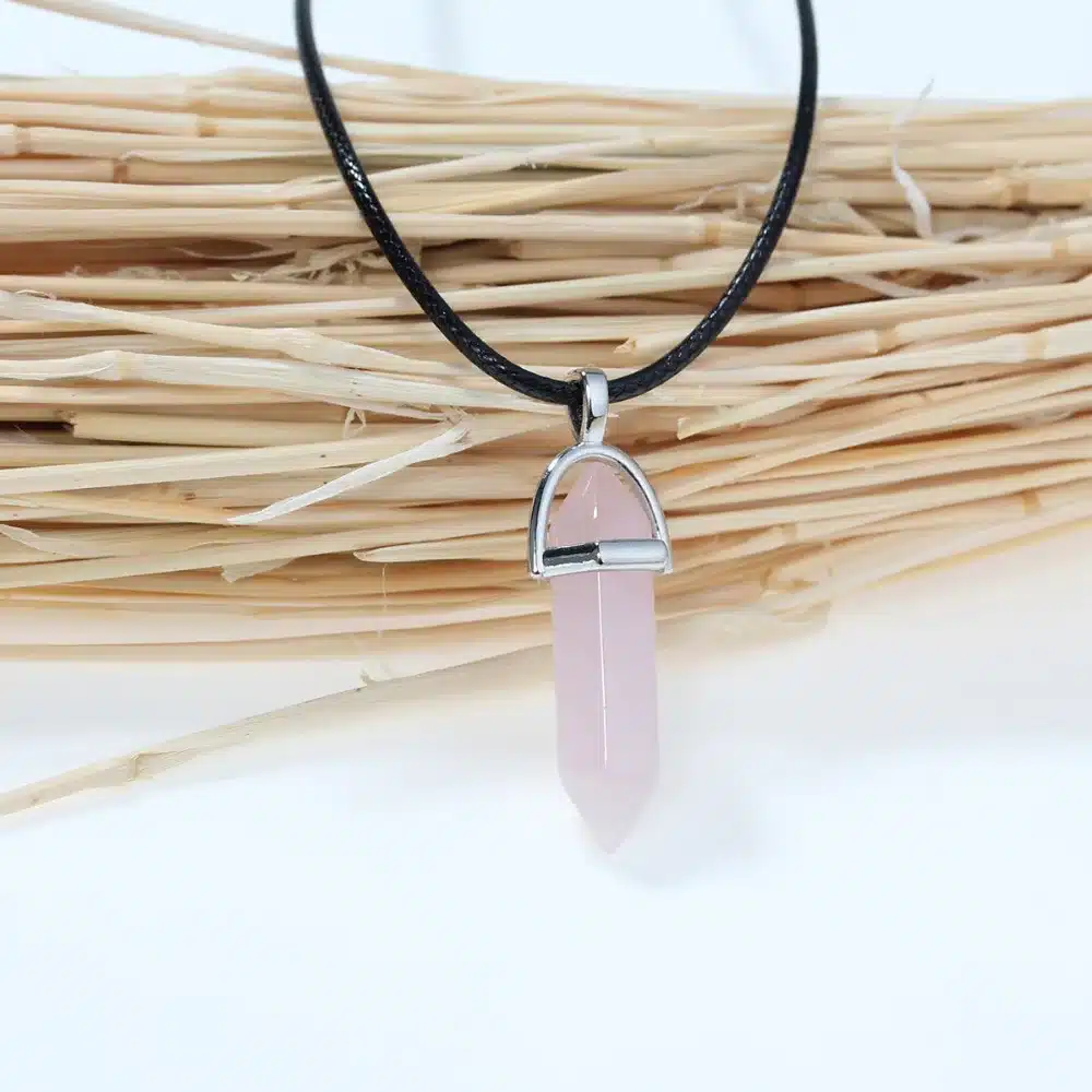 8SEASONS Fashion Jewelry Created Crystal Multi Color Quartz Chakra Pendants Black Wax Rope Chain Necklace For Women, 1 Piece 7