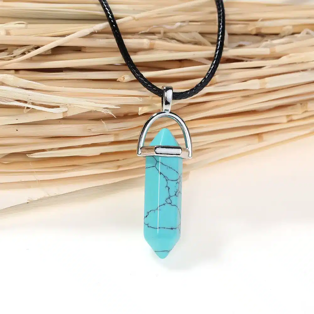 8SEASONS Fashion Jewelry Created Crystal Multi Color Quartz Chakra Pendants Black Wax Rope Chain Necklace For Women, 1 Piece 8