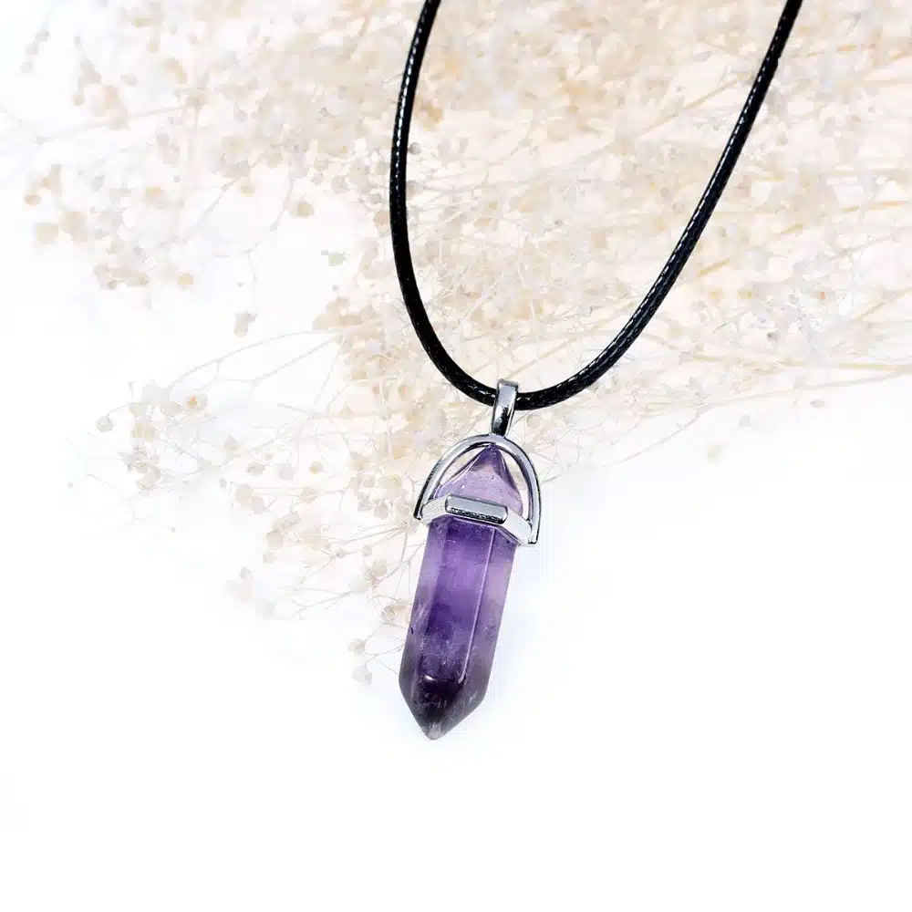 8SEASONS Fashion Jewelry Created Crystal Multi Color Quartz Chakra Pendants Black Wax Rope Chain Necklace For Women, 1 Piece 10