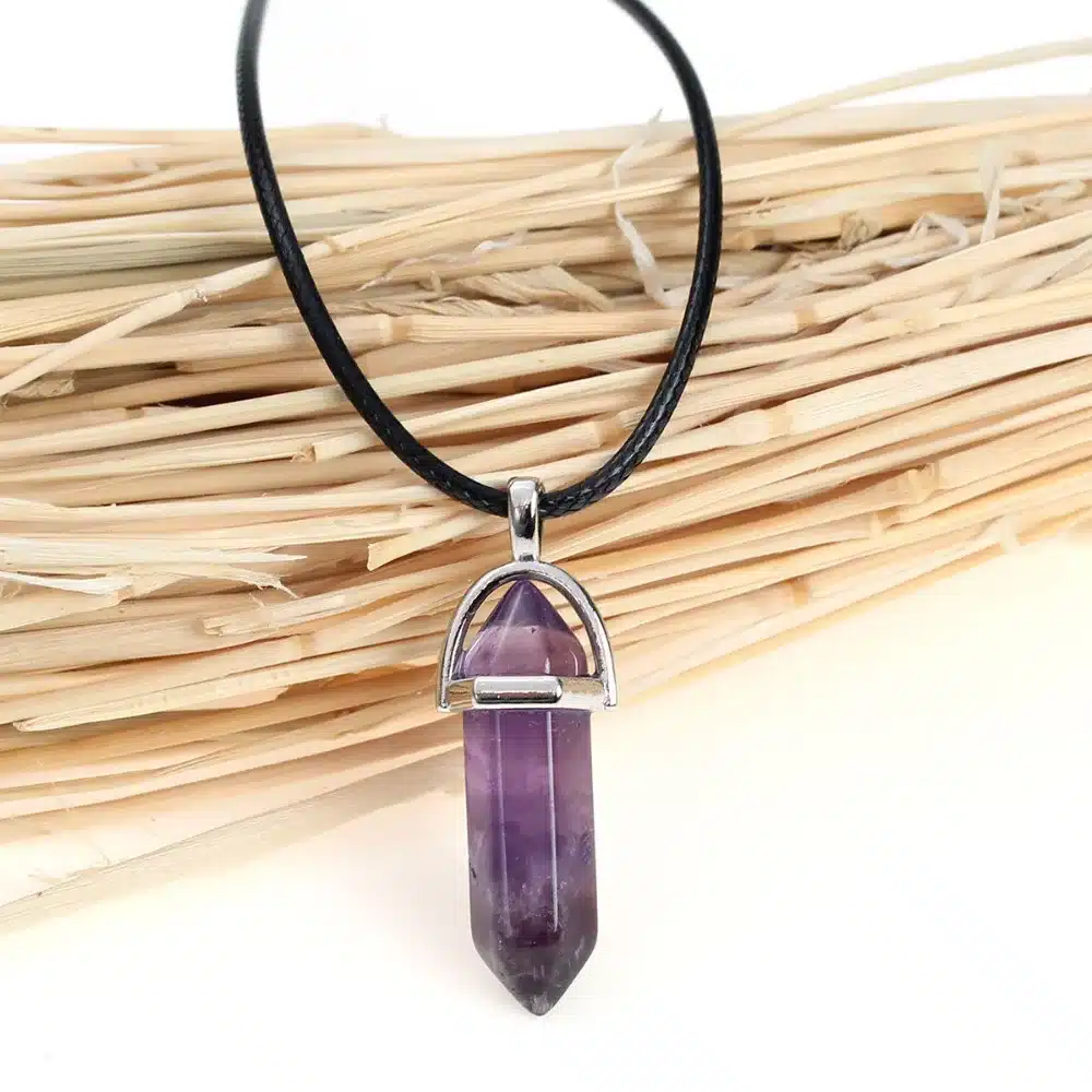 8SEASONS Fashion Jewelry Created Crystal Multi Color Quartz Chakra Pendants Black Wax Rope Chain Necklace For Women, 1 Piece 11