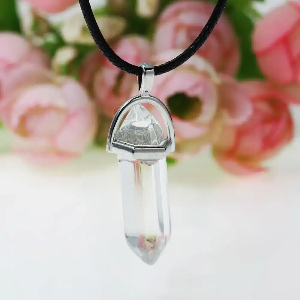 8SEASONS Fashion Jewelry Created Crystal Multi Color Quartz Chakra Pendants Black Wax Rope Chain Necklace For Women, 1 Piece 13