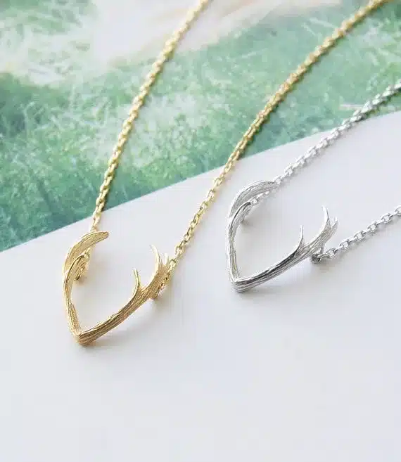 Jisensp 2017 New Fashion Deer Horn Antler Necklace Jewelry Simple Elegant Horn Necklace Antler Tiny Cute Pendant Necklace N056 38