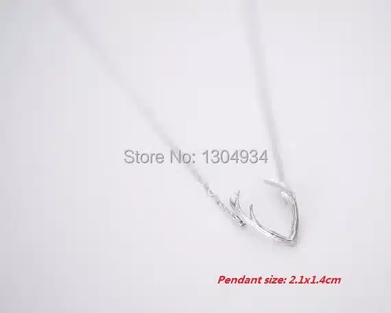 Jisensp 2017 New Fashion Deer Horn Antler Necklace Jewelry Simple Elegant Horn Necklace Antler Tiny Cute Pendant Necklace N056 41