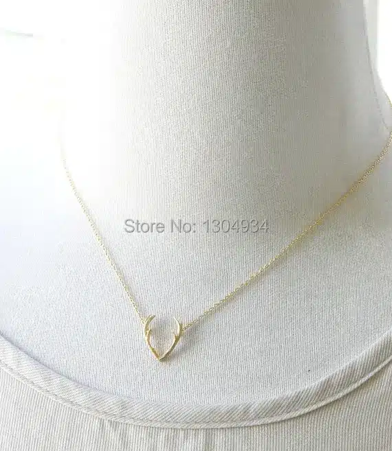 Jisensp 2017 New Fashion Deer Horn Antler Necklace Jewelry Simple Elegant Horn Necklace Antler Tiny Cute Pendant Necklace N056 42