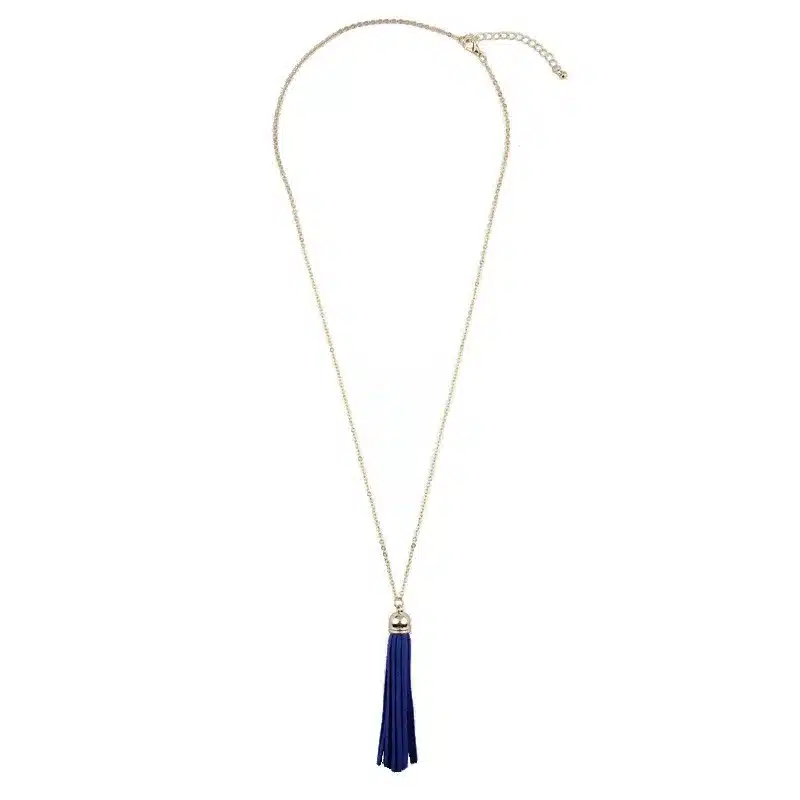 Boho Velvet Long Tassel Necklace 2016 Summer Style Leather Tassel Natural Stone Necklace for Women Sweater Chain Fashion Jewelry 37