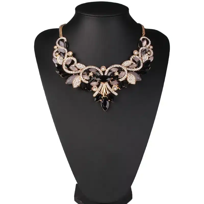 Best lady New Spring Colorful Crystal Women Brand Maxi Statement Necklaces & Pendants Vintage Turkish Jewelry Necklace 2605 17
