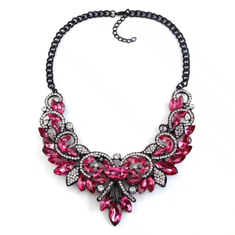 Best lady New Spring Colorful Crystal Women Brand Maxi Statement Necklaces & Pendants Vintage Turkish Jewelry Necklace 2605 28