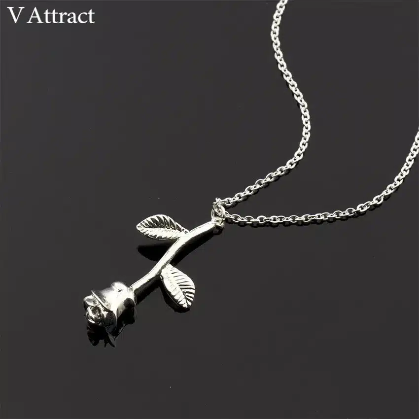 V Attract Bijoux Femme Collier 2017 New Pink Gold Rose Flower Statement Necklace Women Charm Maxi Choker Boho Jewelry 31