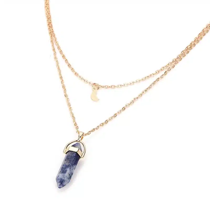 2017 Fashion unicorn Multi Color Natural Stone Quartz Pendants maxi Necklace For women New Lovers Gift brincos charms Jewelry 40