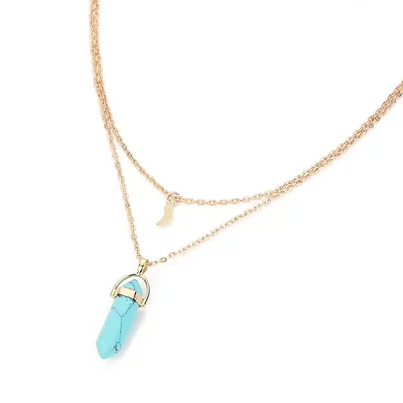2017 Fashion unicorn Multi Color Natural Stone Quartz Pendants maxi Necklace For women New Lovers Gift brincos charms Jewelry 42