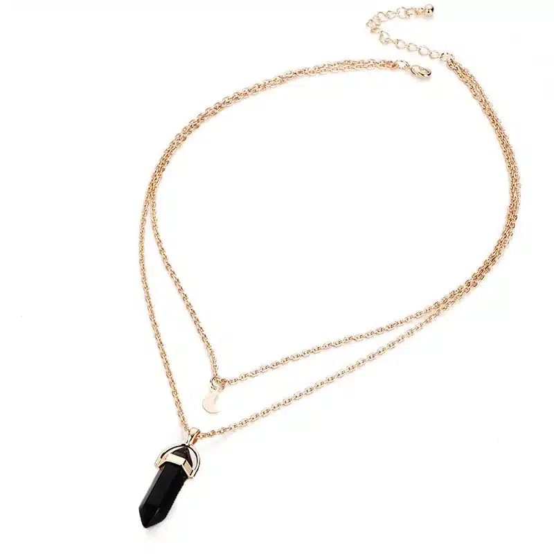 2017 Fashion unicorn Multi Color Natural Stone Quartz Pendants maxi Necklace For women New Lovers Gift brincos charms Jewelry 45