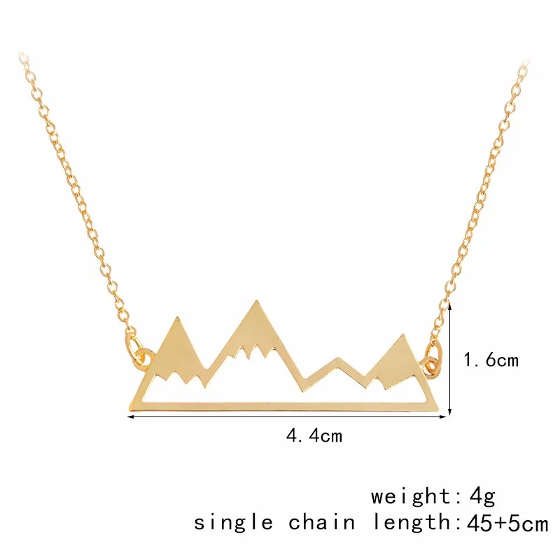 Gold/Silver Minimalist Mountain Top Pendant Snowy Mountain Necklace Hiking Outdoor Travel Jewelry Mountains Climbing Gifts 13