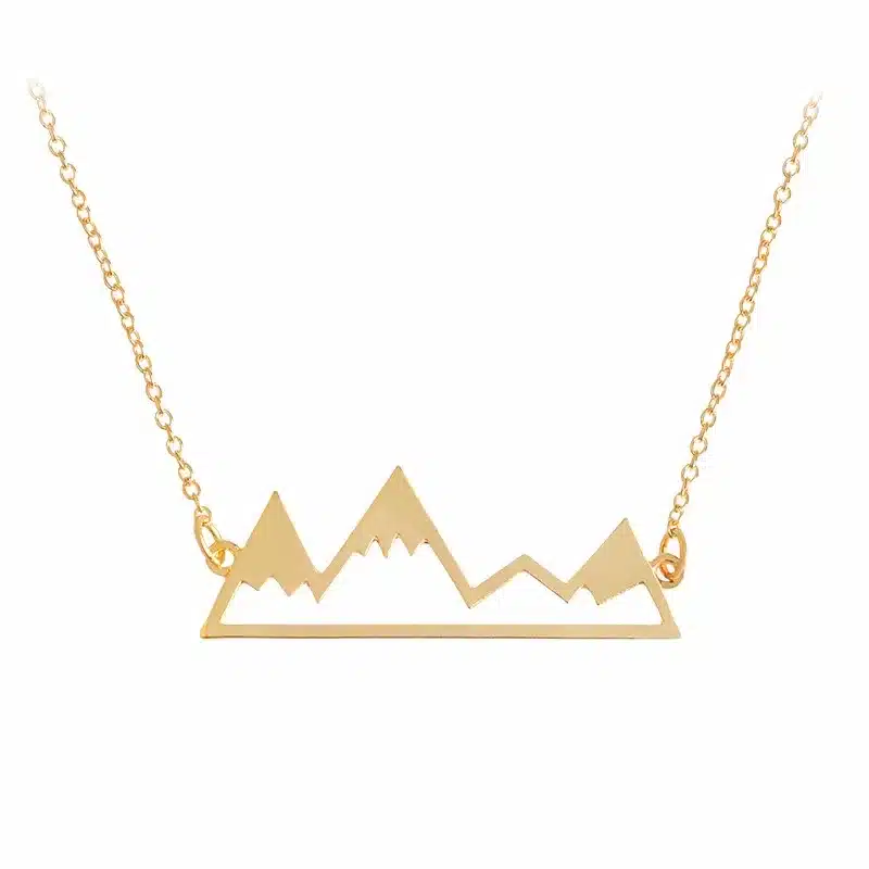 Gold/Silver Minimalist Mountain Top Pendant Snowy Mountain Necklace Hiking Outdoor Travel Jewelry Mountains Climbing Gifts 20